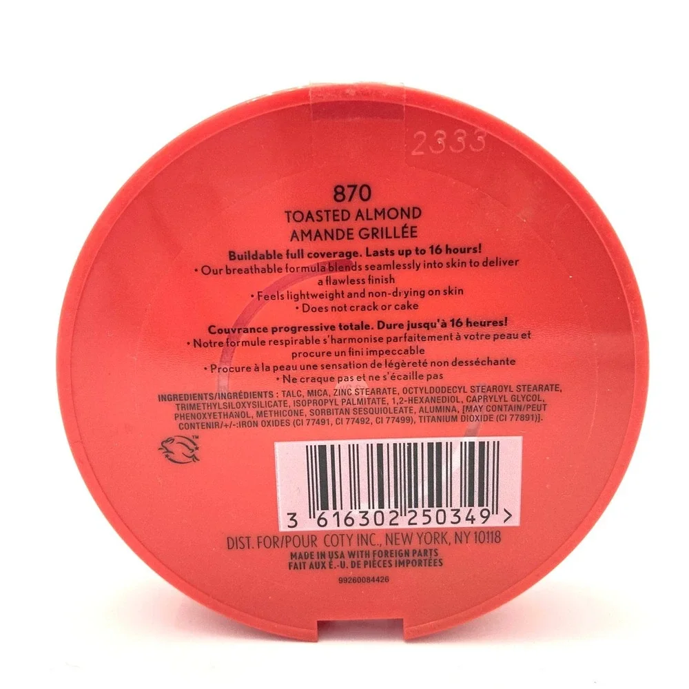 CoverGirl Outlast Extreme Wear‎ Pressed Powder 870 Toasted Almond NEW
